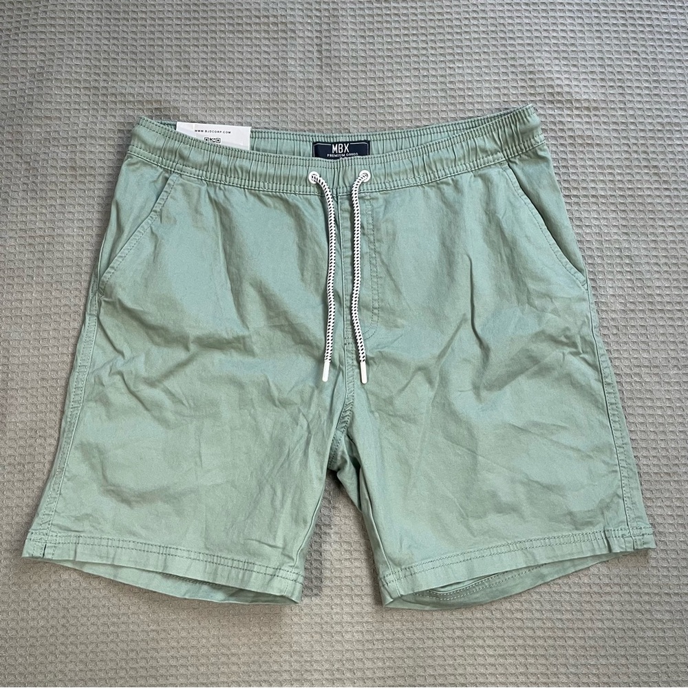 New MBX Dock Shorts Large Men’s Comfort Twill Pull On Sage Green